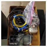 Tray lot of misc electrical cords etc