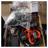 Tray lot of misc electrical cords etc