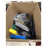 Box lot of misc audio cables and cords