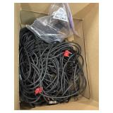 Box lot of misc cords and cables