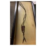 Hand-Carved Wooden Turkey Feather Bolo Tie