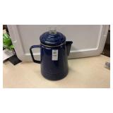 Vintage blue speckle enamel coffee maker
