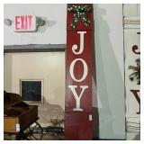 Hand made red wooden Christmas sign 12"x60"