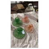 Colored Glass Candlestick Holders