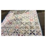 Vintage "glorified nine patch" quilt 80" x 80"