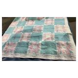 Vintage " Rose of Sharon? " hand stitched Quilt