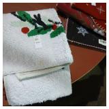Christmas throw rug and misc