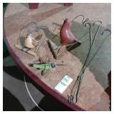 Lot of handcrafted hanging birds