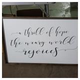 Simply Inspired Thrill of Hope sign 23"x37"