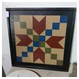 Folk art wooden wall hanging 25" x 25"