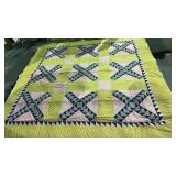 Vintage Patchwork Hand Stitched Quilt 80 " x 80 "