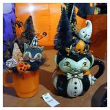 Halloween mug pair Vintage Fire King and Transpac