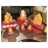 Wooden Sacred and Family heart set