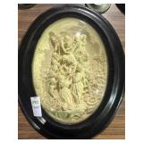 Antique French Ebony Framed Carved Meerschaum