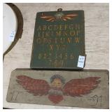 Pair of folk art wall hangings