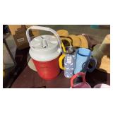 Rubbermaid Cooler and Water Bottles