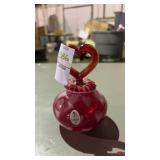 Fenton Heart Red and White Perfume Bottle