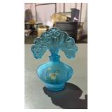 Fenton Aqua Art Glass Perfume Bottle