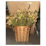 Longaberger hanging basket with faux florals