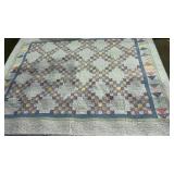 Vintage " Irish Chain " Hand Stitched Quilt