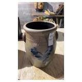 Flower Pottery Crock  Marked