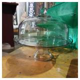 Clear lidded cake platter 13"