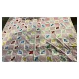 Vintage Pieced Quilt 80 " x 80 "