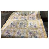 Vintage Appliqué & Embroidered Quilt 80 " x 96
