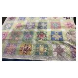 Vintage " LeMoyne Star "  Hand Stitched Quilt 66 "