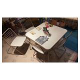 Vintage card table with 4 chairs (no contents)