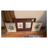 Lot of Floral Framed Art