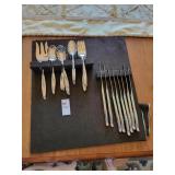 Rose pattern flatware