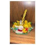 Vintage Bunny Plastic Basket