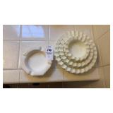Fenton Milk glass hobnail ashtray set (4)