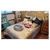 Full Sized Bed with Bedding and Pillows