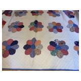 Handmade pieced quilt 74 x 82 inches