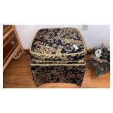 Black and Gold upholstered ottoman