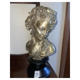 Art Nouveau-style female bust on stand