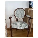 Vintage oval-back armchair /upholstered- 23