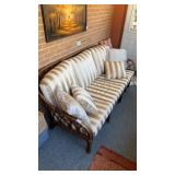 Vintage Style rattan 3seat sofa with curved back