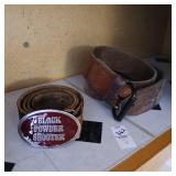 Pair of belts blackpowder shooter etc 36" tongue