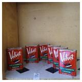 Vintage lot of 6 unopened cans Velvet tobacco
