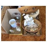 Vintage mother of Pearl? sea shell ship, basket