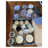 2 box lots- glass containers & mugs- variety
