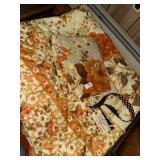 Vintage orange floral queen bed set