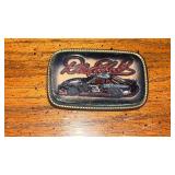 Dale Earnhardt Sr Leather Brass Belt Buckle