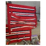 Set of 3 vintage red white and blue rugs 26 X 45