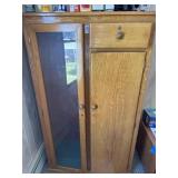 Vintage wooden gun cabinet NO CONTENTS 37 X 17 X
