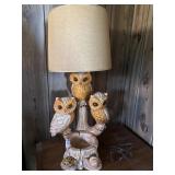 Vintage owl table lamp
