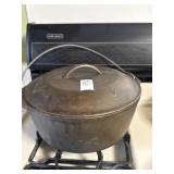 Made in USA cast iron lidded pot no. 8